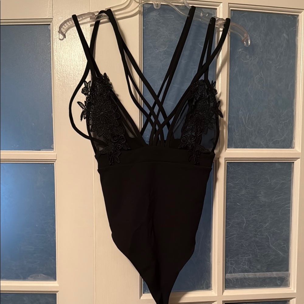 Boohoo Black Lace Bodysuit